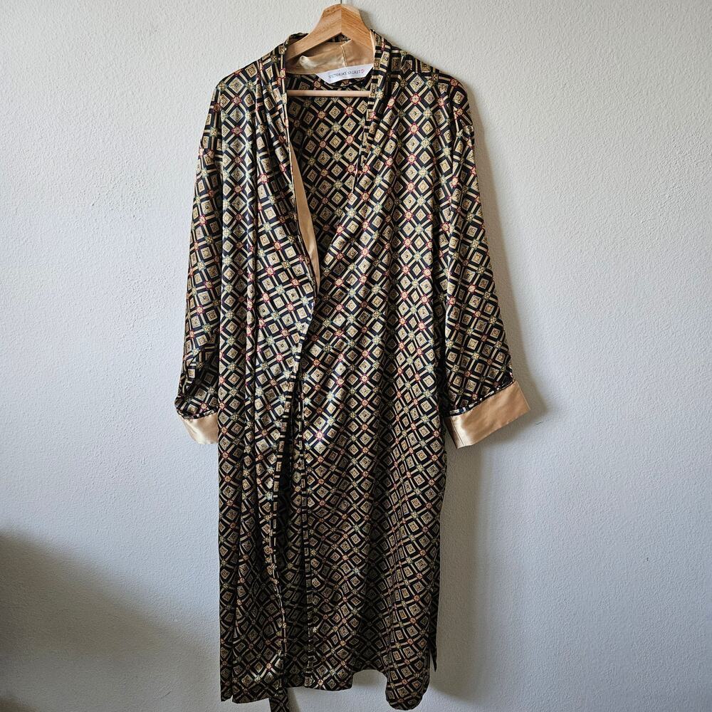Vintage Victoria's Secret Robe Gold and Black Medium